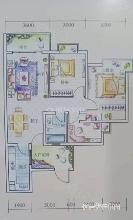 花果园一期3室2厅1卫98.36㎡东南83万