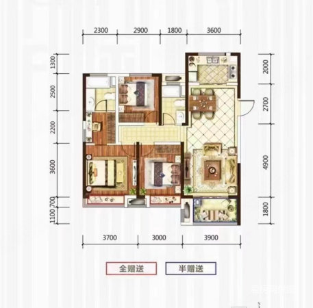 江州花园3室2厅2卫155㎡南北62.8万