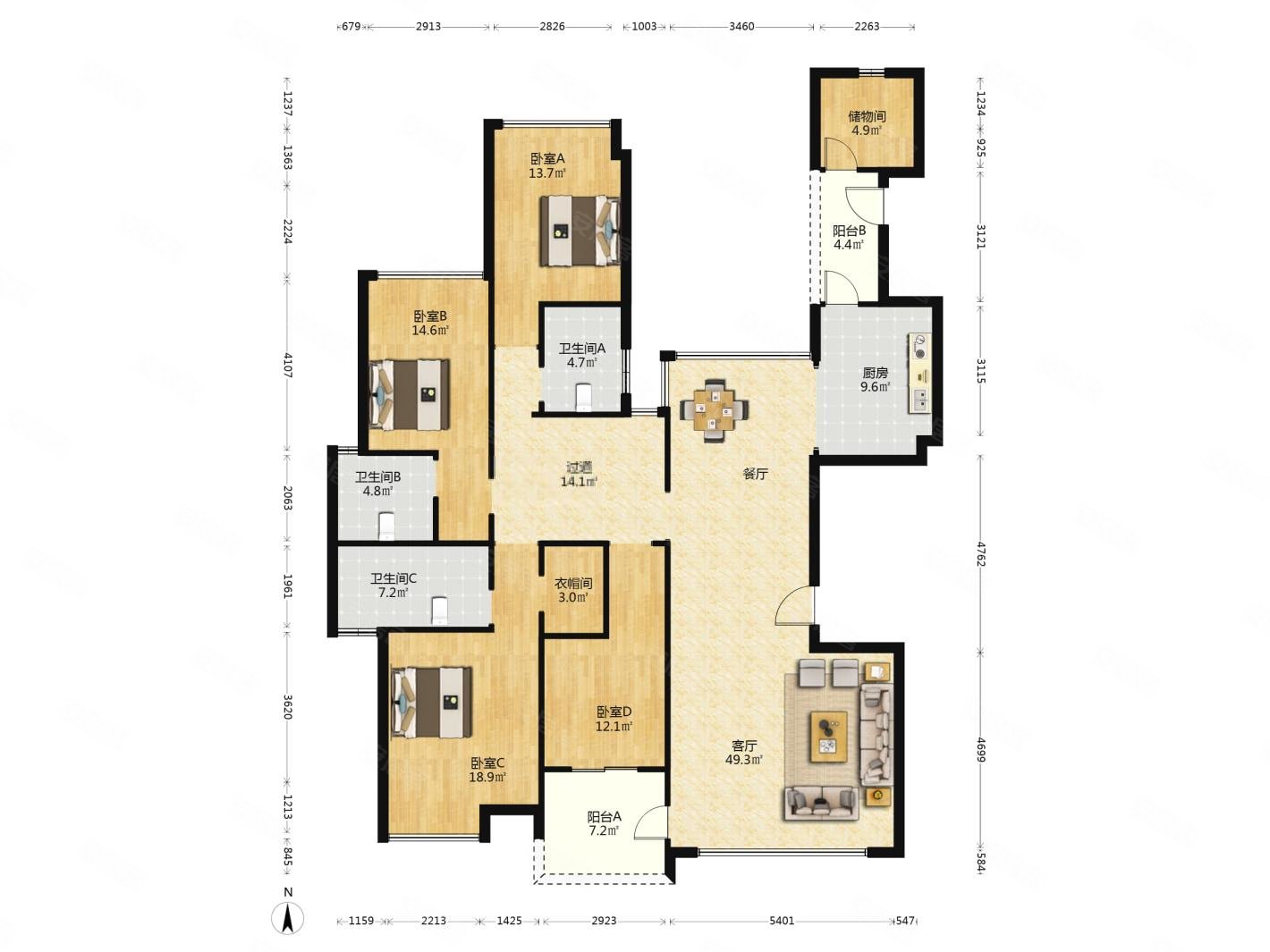 楼皇 龙山华府豪宅大平层天花板小区,南北对流 身份象征