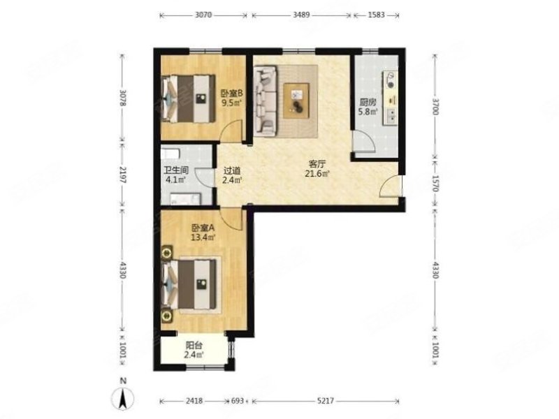 康润家园西区2室319.00万元!房源, 得一看