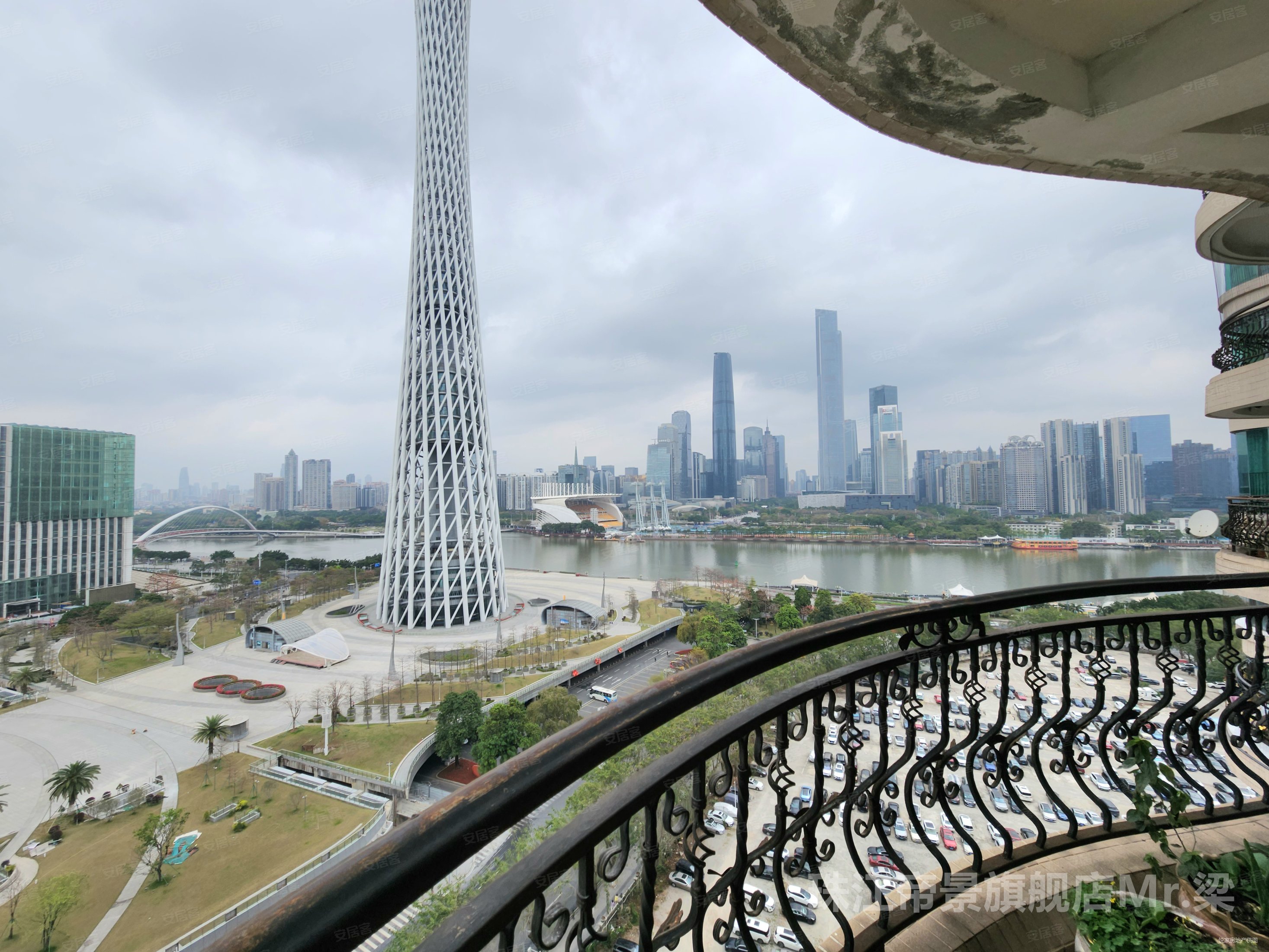如画美景看广州塔一线江景珠江帝景苑五房