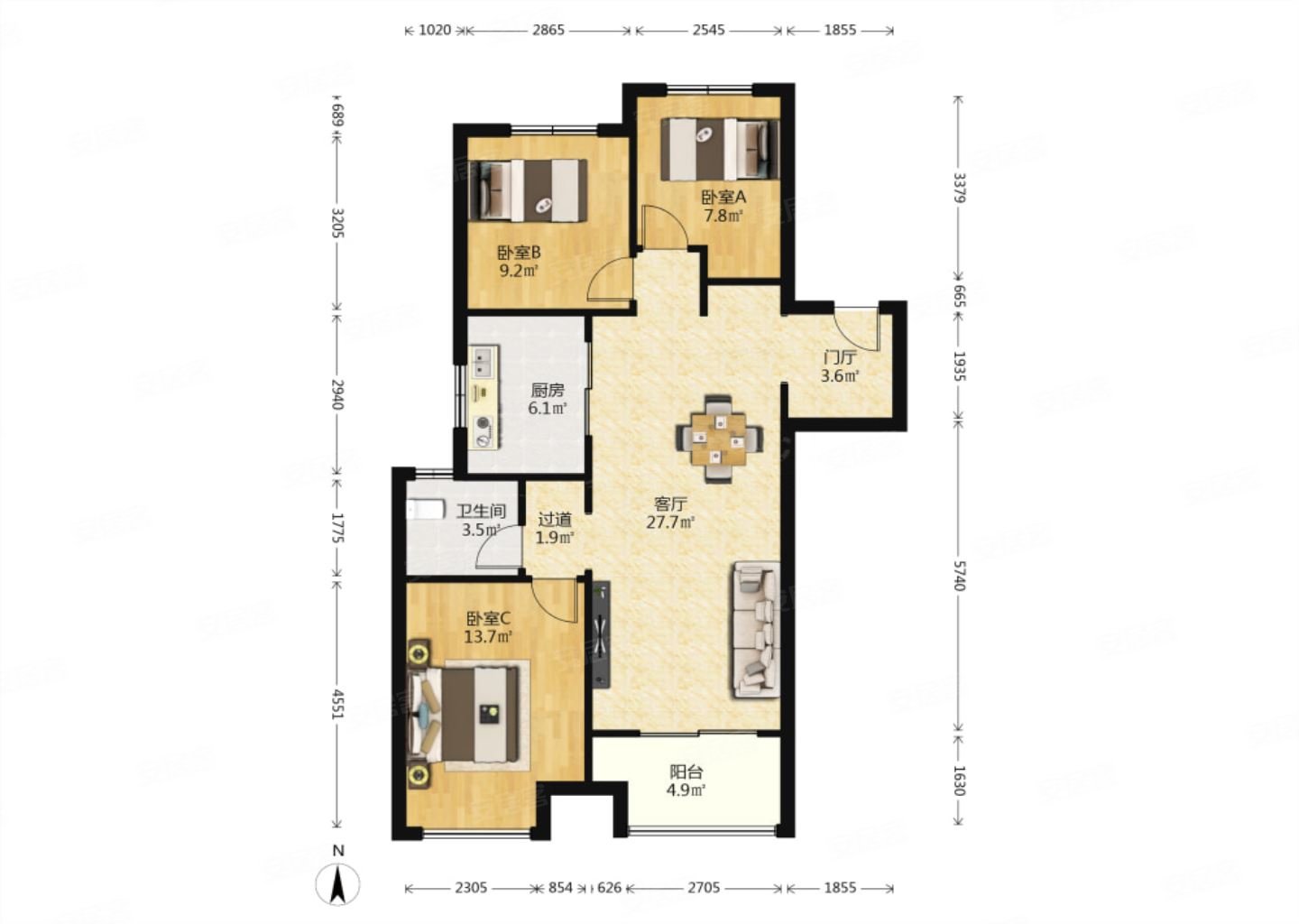 曲江铁一大城华宸满三满二诚心卖高楼层视野好