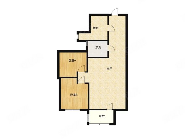 宜家湘颂2室2厅1卫84.61㎡南68万