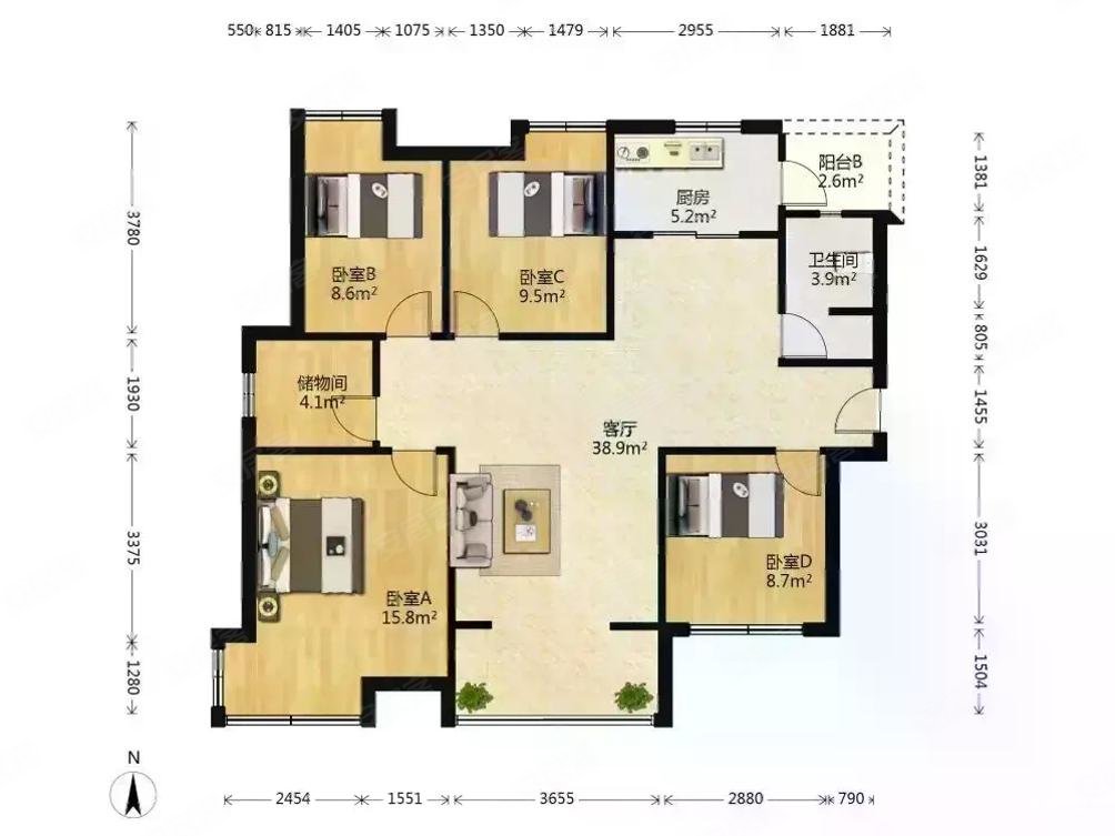 成华区东客站板块 地铁口 精装套四 塔子山公园旁 南北通透,雪松
