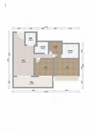 红星铂悦风华3室2厅2卫108㎡南北97.8万