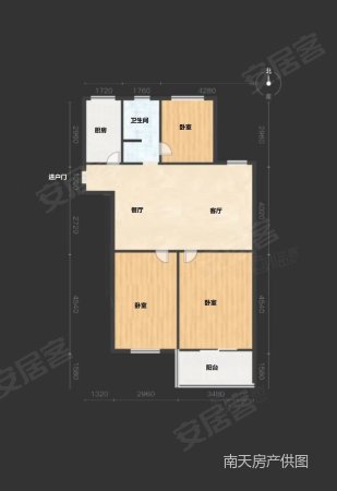 泗洲家园3室2厅1卫100.79㎡南210万