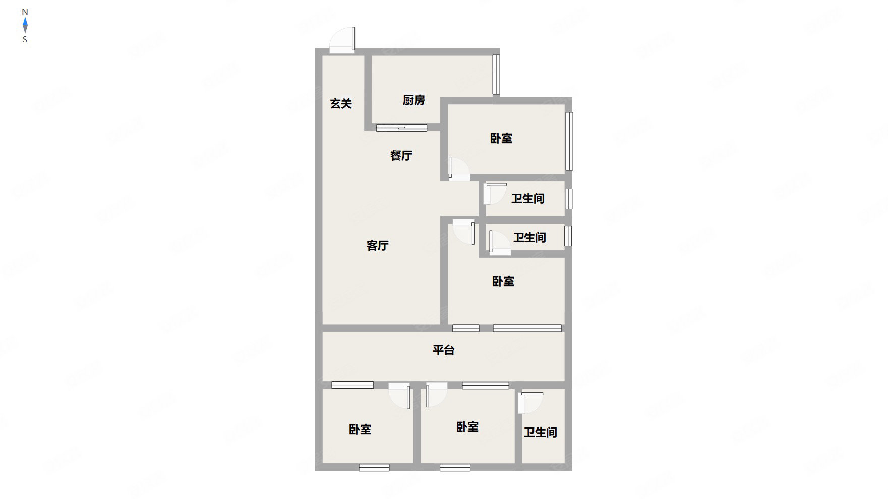 神州南都4室2厅3卫83㎡南北126万