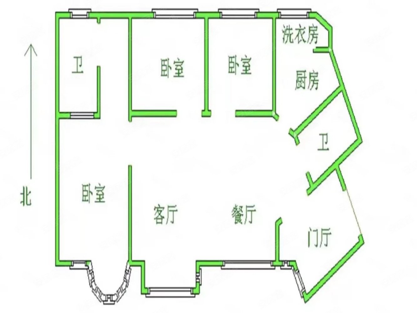 秦皇国际公寓3室2厅2卫126.58㎡南北80万