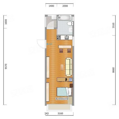 景徽国际2室1厅1卫72㎡北65万