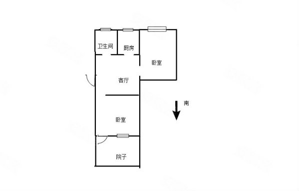 天元家居2室1厅1卫56㎡南北29.8万