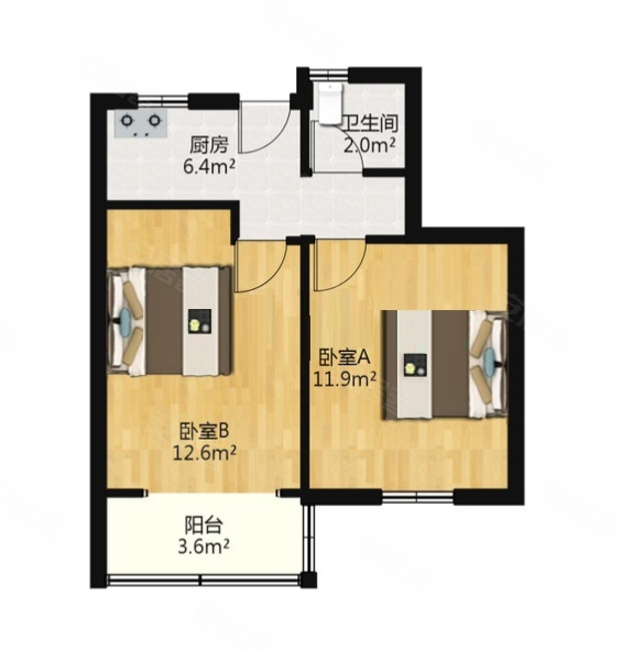 天原二村2室1厅1卫49㎡南360万