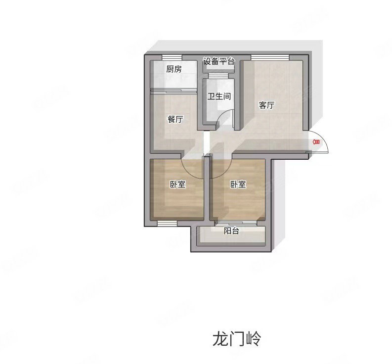 龙门岭小区2室2厅1卫92.1㎡南北179万