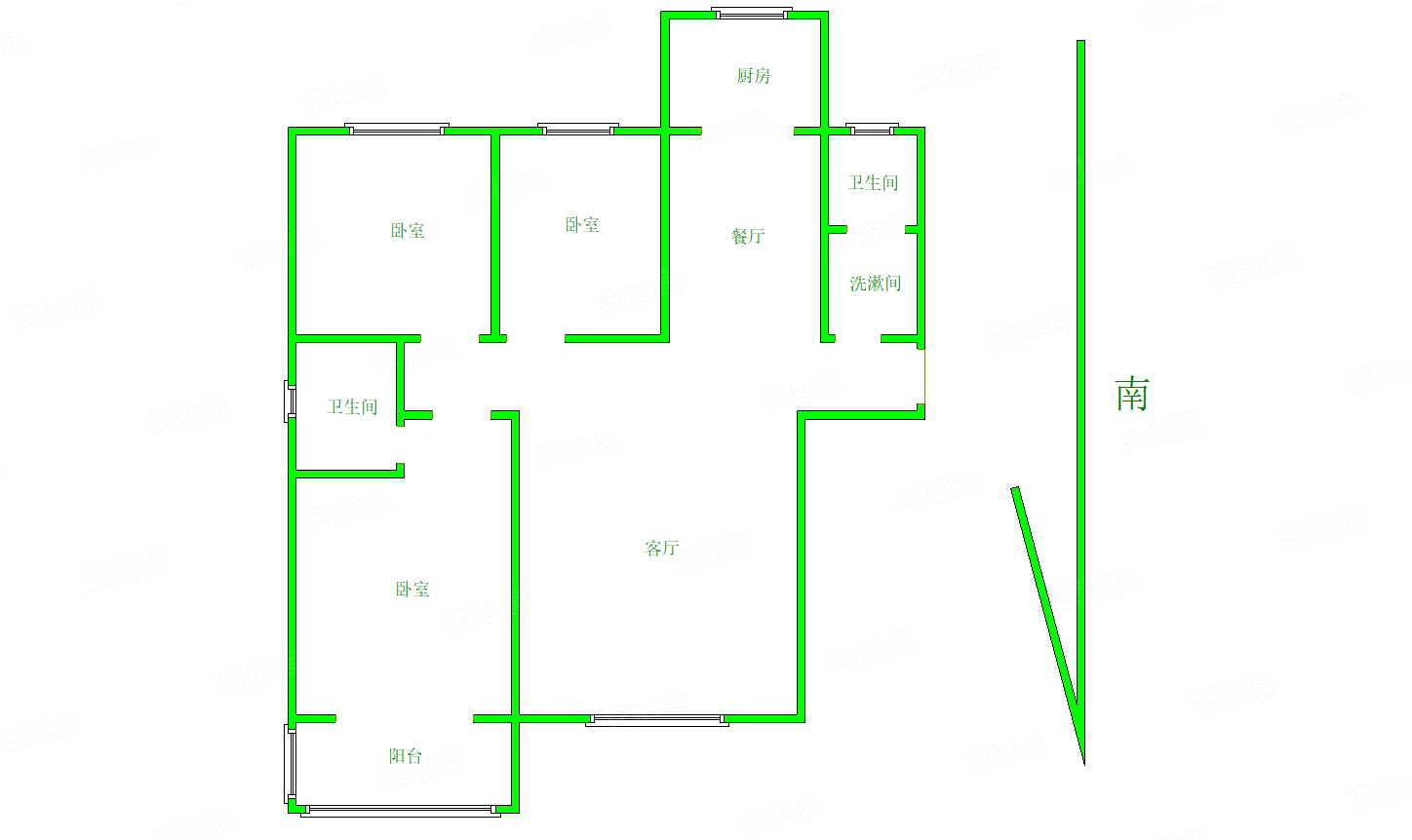 隆安富阳花园3室2厅2卫137.95㎡南北126万
