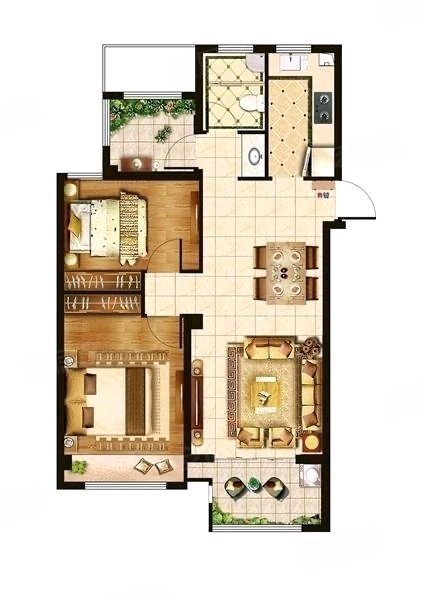 保利海上罗兰3室2厅1卫93㎡南北56.8万