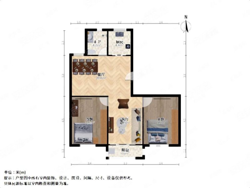 慧珠弄小区3室1厅1卫95.36㎡南北210万