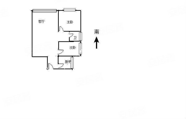 云南省建三公司住宅小区2室2厅1卫58.9㎡东北54万