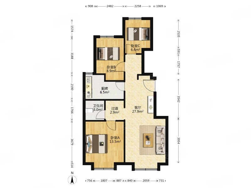 万科西庐学韵园停车方便有电梯精装好房高楼层采光充足