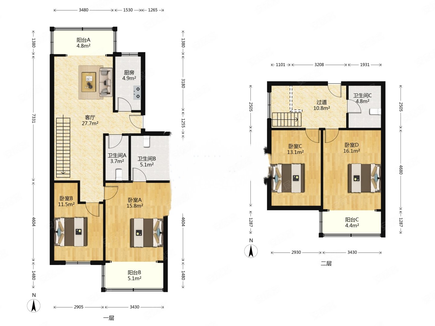 城墙边复式顶跃带露台户型佳看房方便