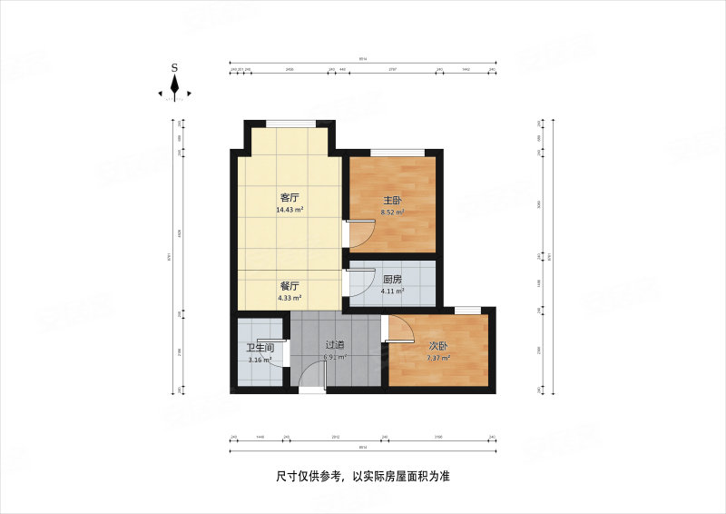 柴楼新庄园兴园2室2厅1卫87.89㎡南105万