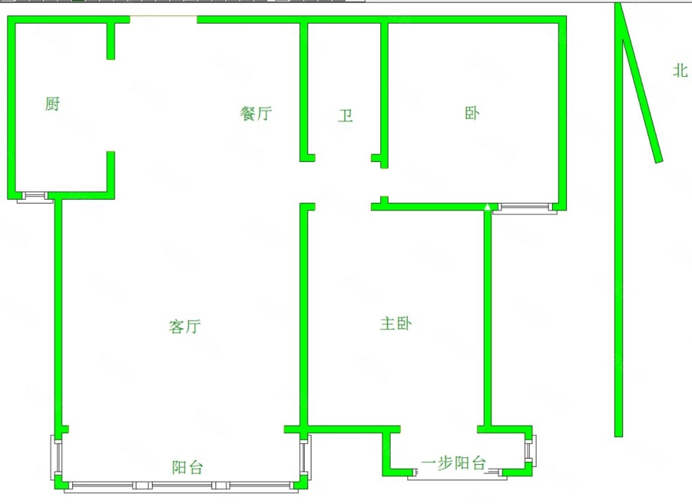 中山首府2室2厅1卫100.2㎡南北56万