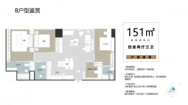 福建天安大厦4室2厅3卫151㎡东南618万