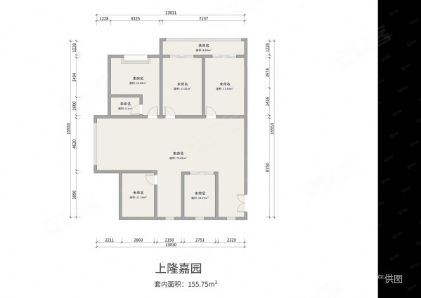 上隆嘉园3室2厅2卫155.75㎡南北115.8万