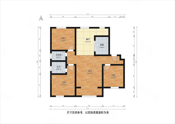 亿利亿嘉园3室2厅1卫129㎡南185万