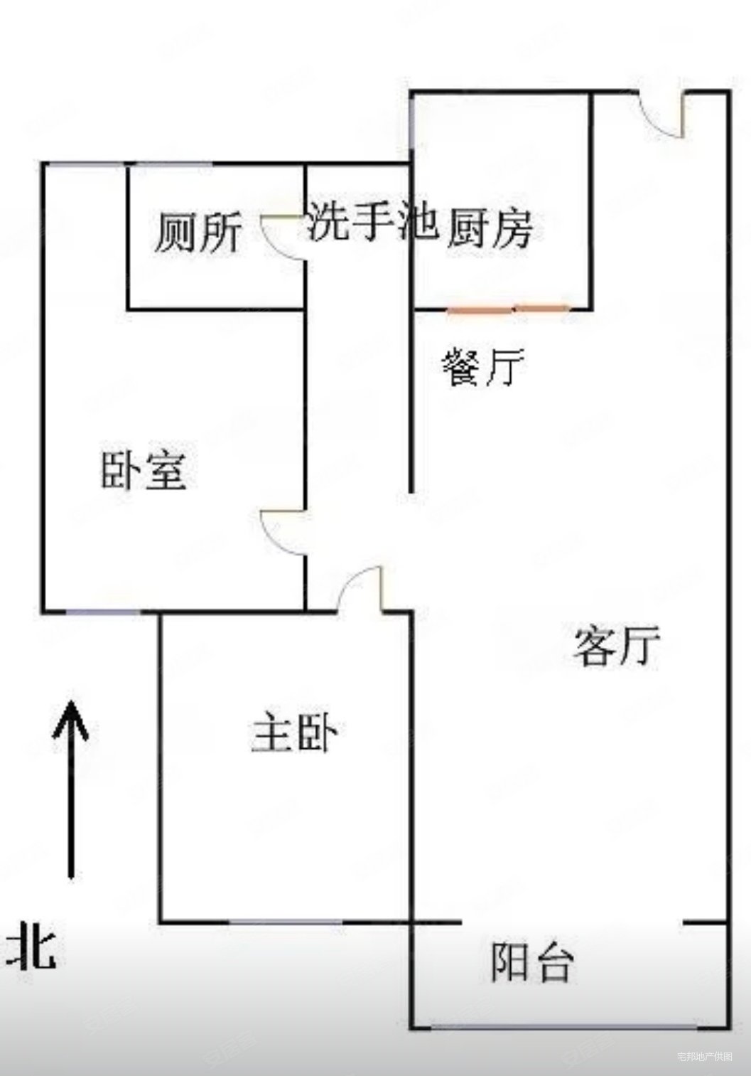 唐人中心2室2厅1卫98㎡南北89万