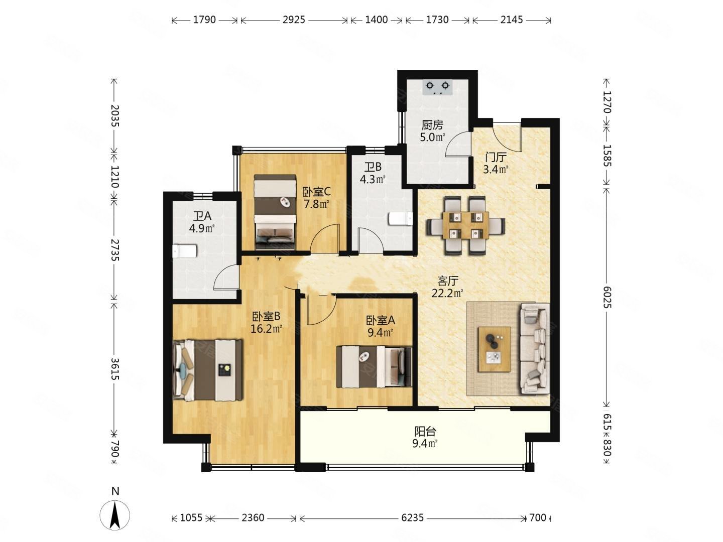 佳源都市精装三房两厅两卫好楼层采光充足随时看房房东急卖