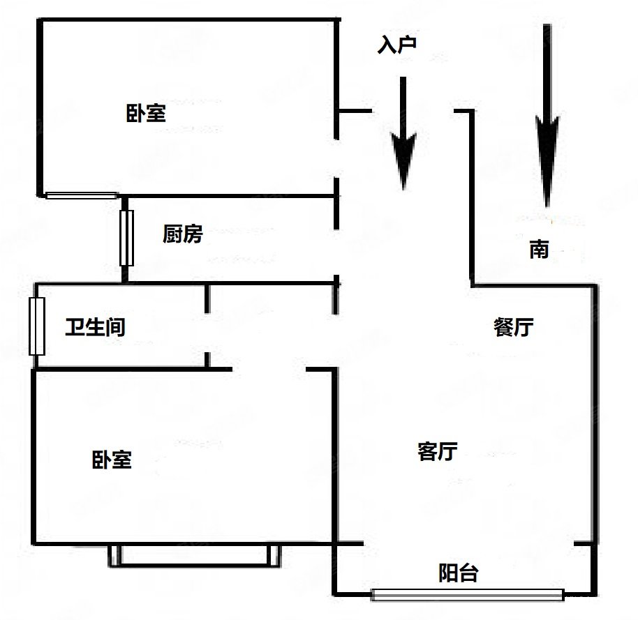 锦泰世纪阳光2室2厅1卫85㎡南38万