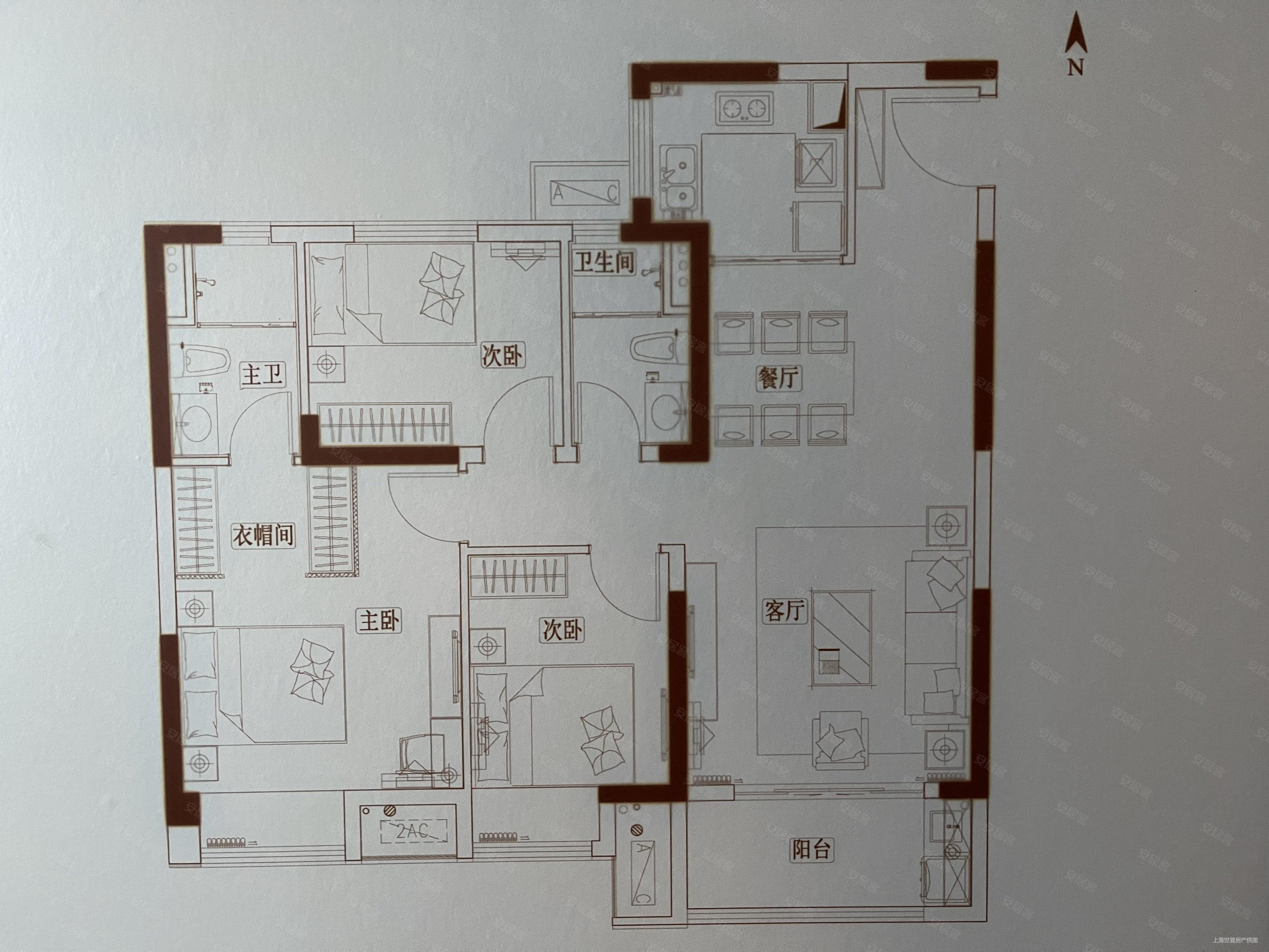 5米 朝南户型 可看,游站未来城二手房,80万,3室2厅,2卫,90平米-昆山