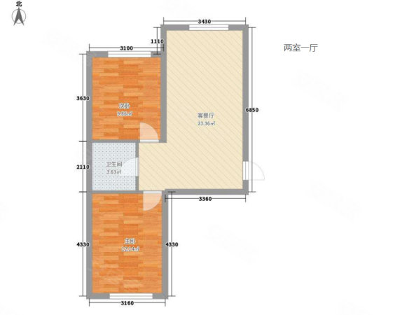 锦城花苑2室2厅1卫74㎡南北88.8万