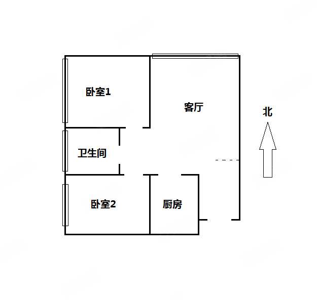 和平翰林公馆2室1厅1卫107.14㎡西北686万