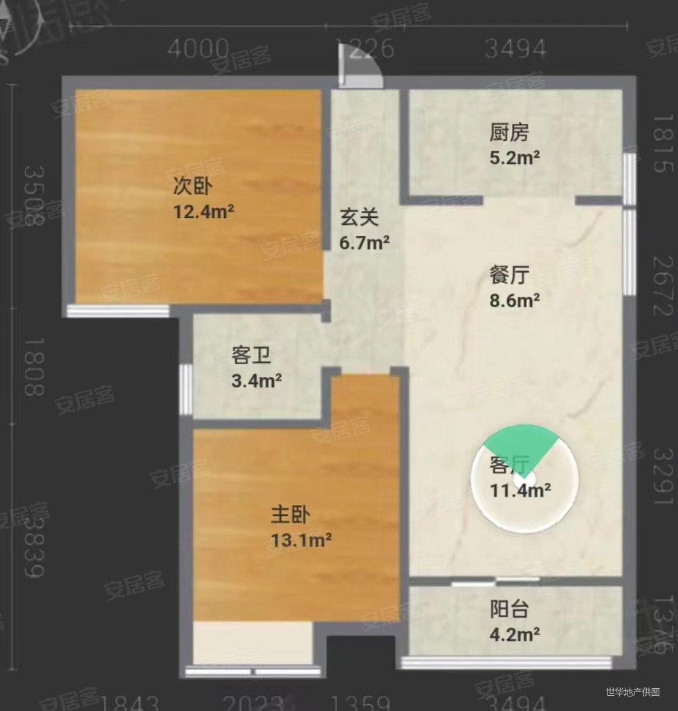 龙光浪琴湾畔2室2厅1卫79.21㎡东北32万