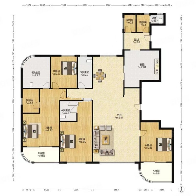 法拍房 实海 海石老人 精装看海好房 套四户型带保姆间,上实海上海
