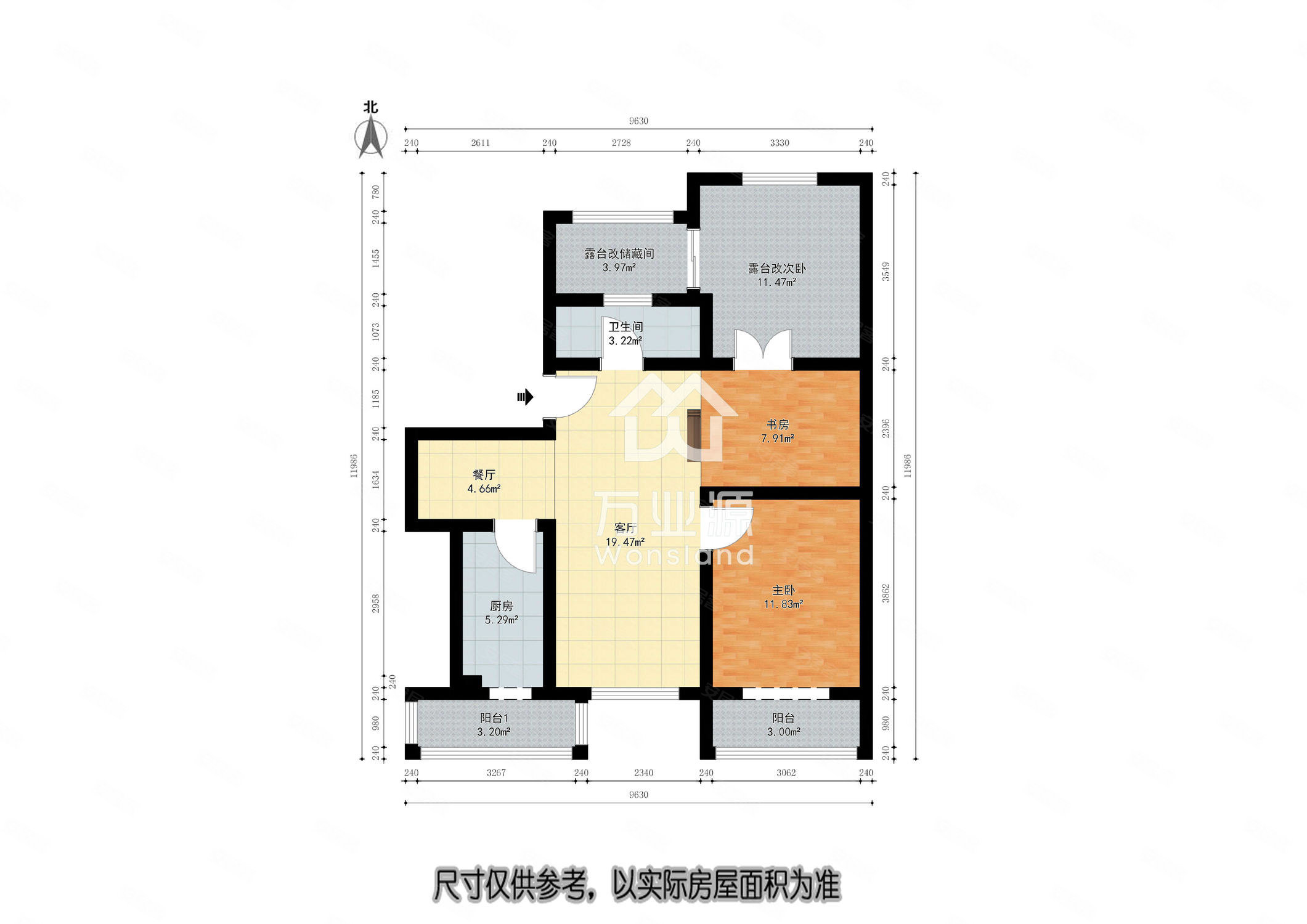 新澳花园2室1厅1卫86.36㎡南北41万