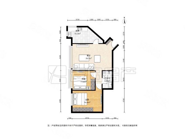 朝庭公寓2室2厅1卫104㎡西北690万