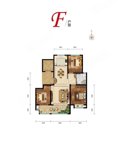 城市花苑3室2厅1卫125㎡南北72万