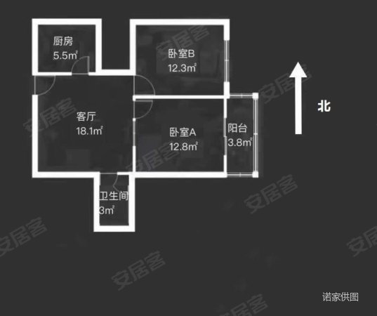 广达商城2室1厅1卫69㎡南75万