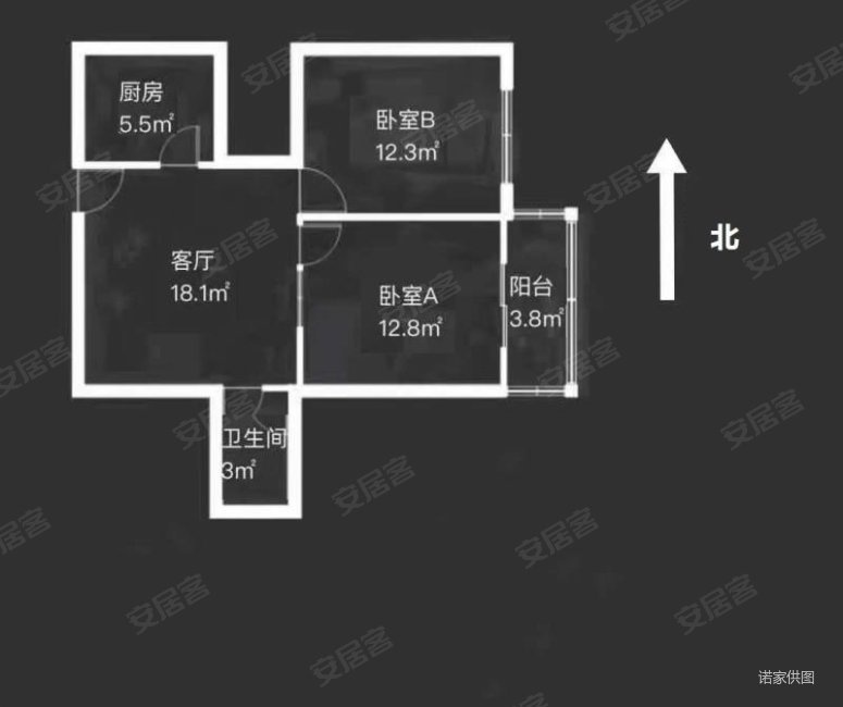 广达商城2室1厅1卫69㎡南75万