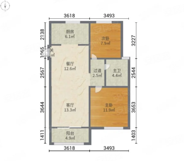 青浦宝龙城市广场2室2厅1卫48㎡南94万