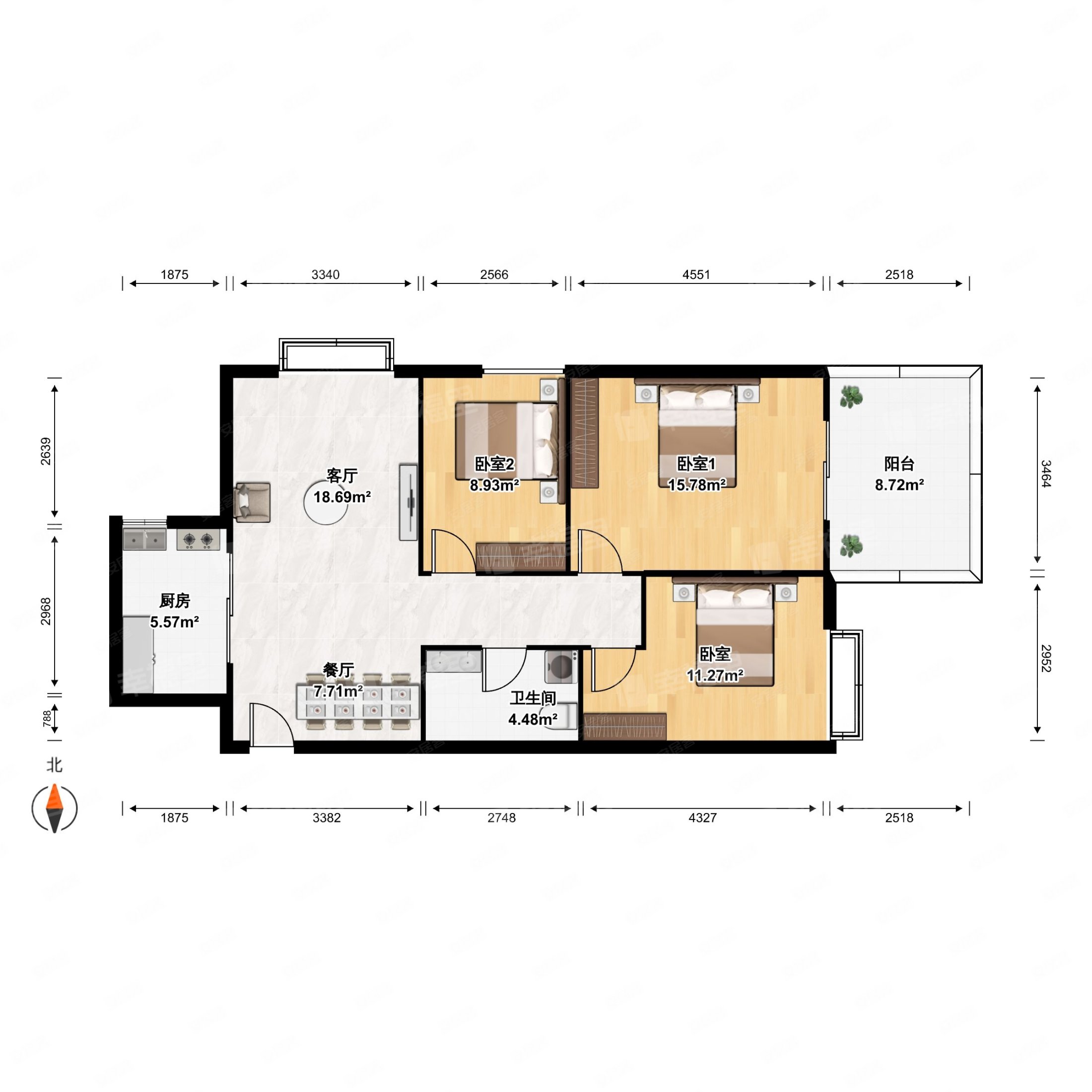 杨桥中精装修临地铁板楼房龄新南北通透居家自住