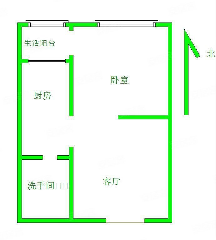 东湖雅居1室1厅1卫43㎡南北38.8万