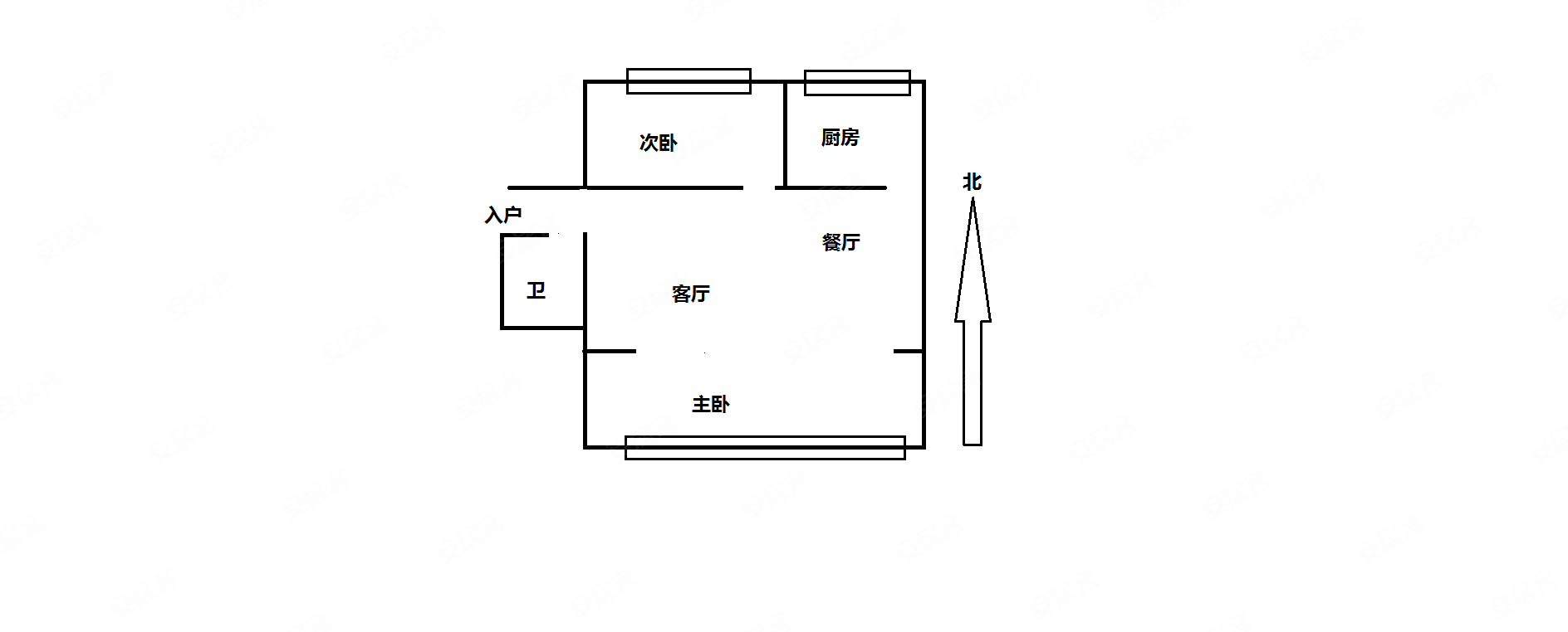 凤凰国际2室2厅1卫86㎡南北86万