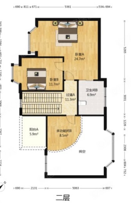 印月翠谷5室3厅5卫270㎡南北700万