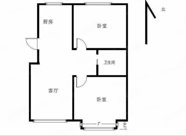 绿野新城2室2厅1卫89㎡南北28万