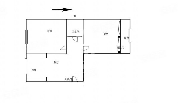 金水家园(东区)2室1厅1卫66.6㎡南北65万