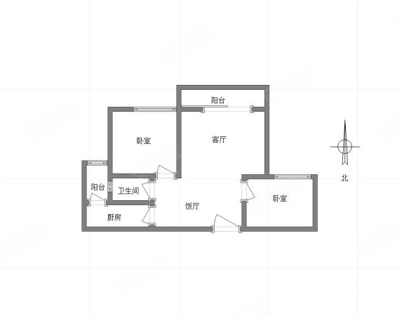 融侨苹果城2室1厅1卫75.58㎡东57万