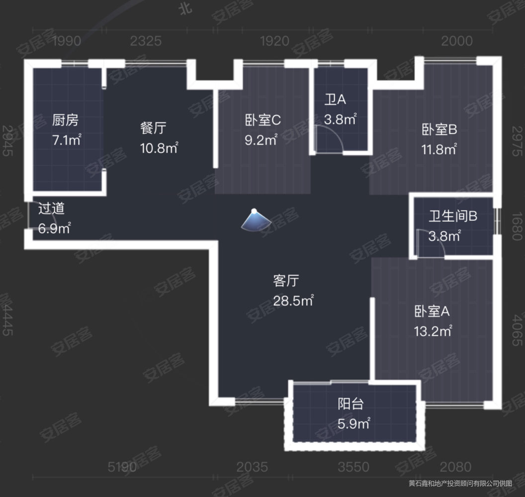 嘉泰银河湾3室2厅2卫124㎡南北84万