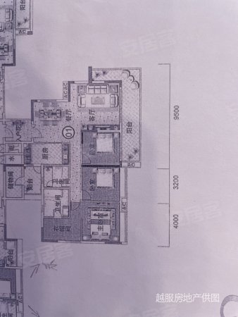 越秀星汇文宇3室2厅2卫169.56㎡南北999万